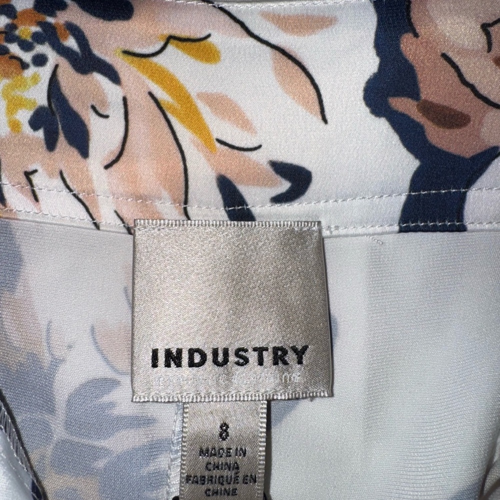 Industry Floral Wide-Leg Pants Silky Size 8 NWT - Picture 6 of 11